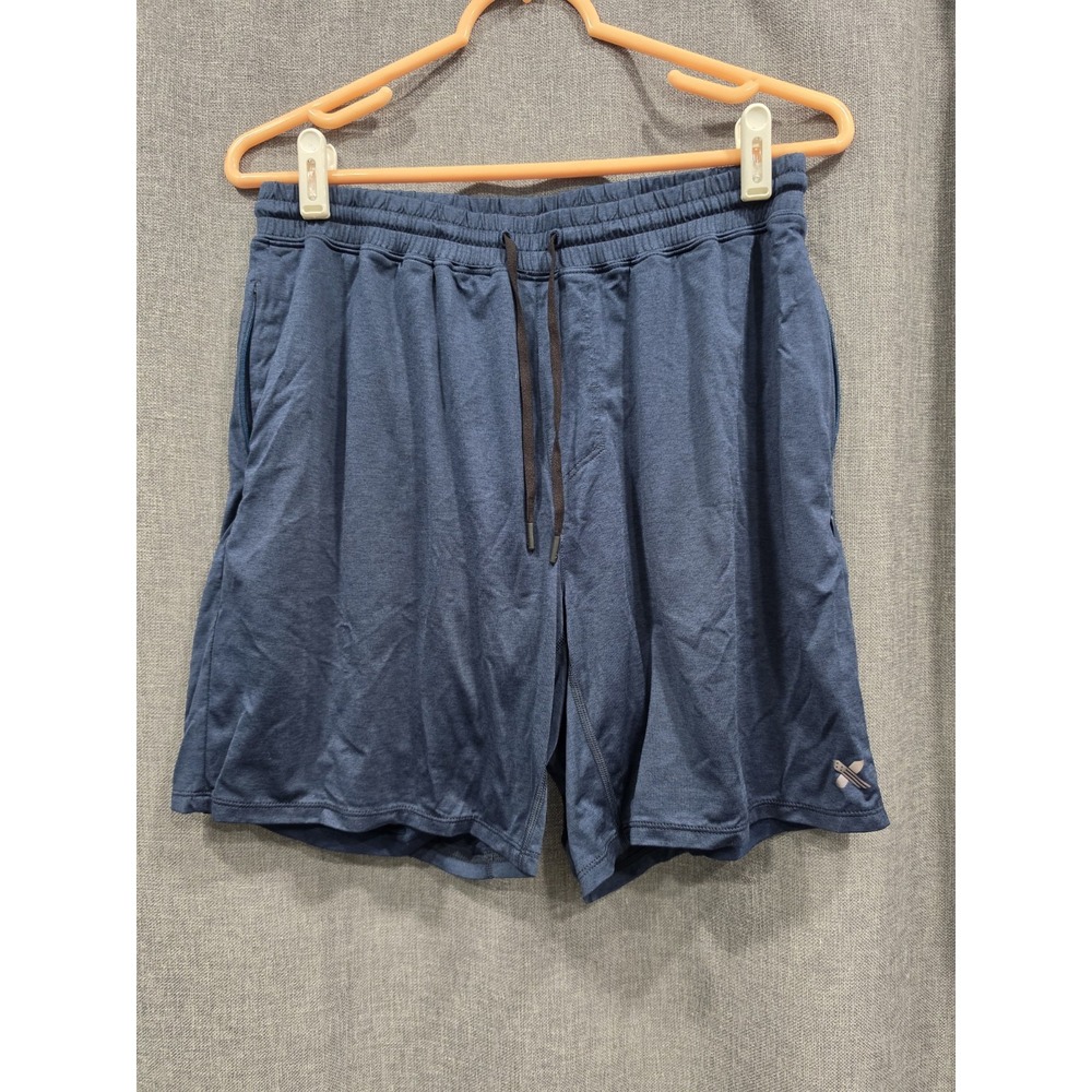 GovX Men's Athletic Shorts Medium Navy Blue Lined Zip Pockets Drawstring